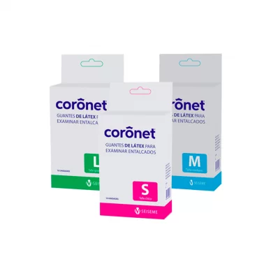 GTE. EXAM. LATEX CORONET MED X 10 (*)